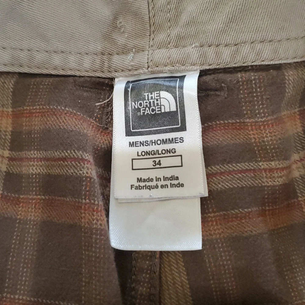 North Face Men's Brown Plaid Shorts Sz 34long